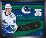 Nils Hoglander Signed PhotoGlass Framed Vancouver Canucks Stickblade