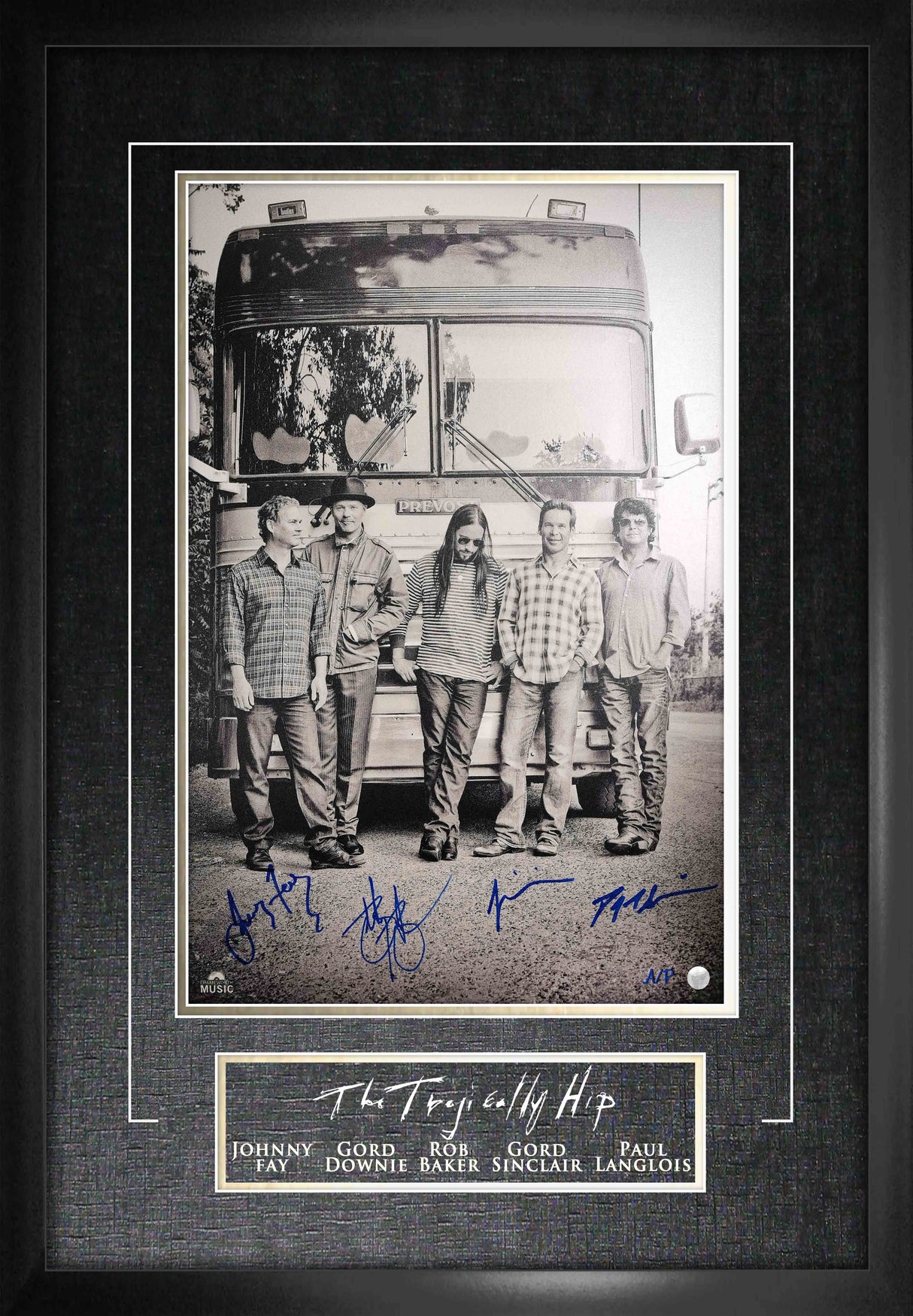 The Tragically Hip Signed & Framed Limited Edition Tour Bus Print – Artist Proof Edition