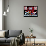 Montreal Canadiens Framed 5-Player Collage With Laser Cut-Out Alumni – Detail – Frameworth
