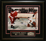 Glenn Hall Chicago Blackhawks Signed Framed 16x20 Pad Save Photo Etched Mat - AUCTION
