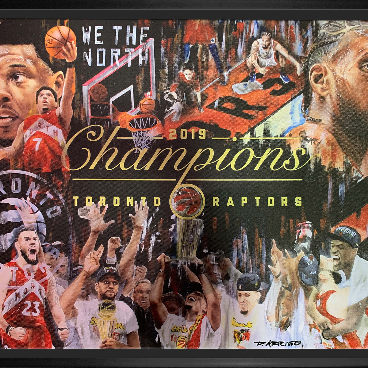 Toronto Raptors Framed Canvas 2019 Champs by Arrigo LE2019 – Frameworth ...