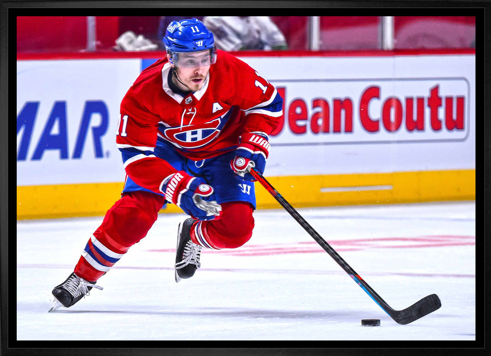 Brendan Gallagher Montreal Canadiens Framed 20x29 Skating Canvas - Frameworth Sports Canada 
