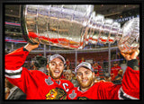 Jonathan Toews & Patrick Kane Chicago Blackhawks Framed 20x29 Lifting Stanley Cup Canvas