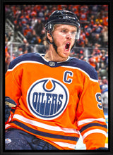 Connor McDavid Edmonton Oilers Framed 20x29 Goal Celebration Close-Up Canvas