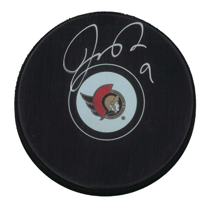 Josh Norris Signed Puck Senators 2021 Logo