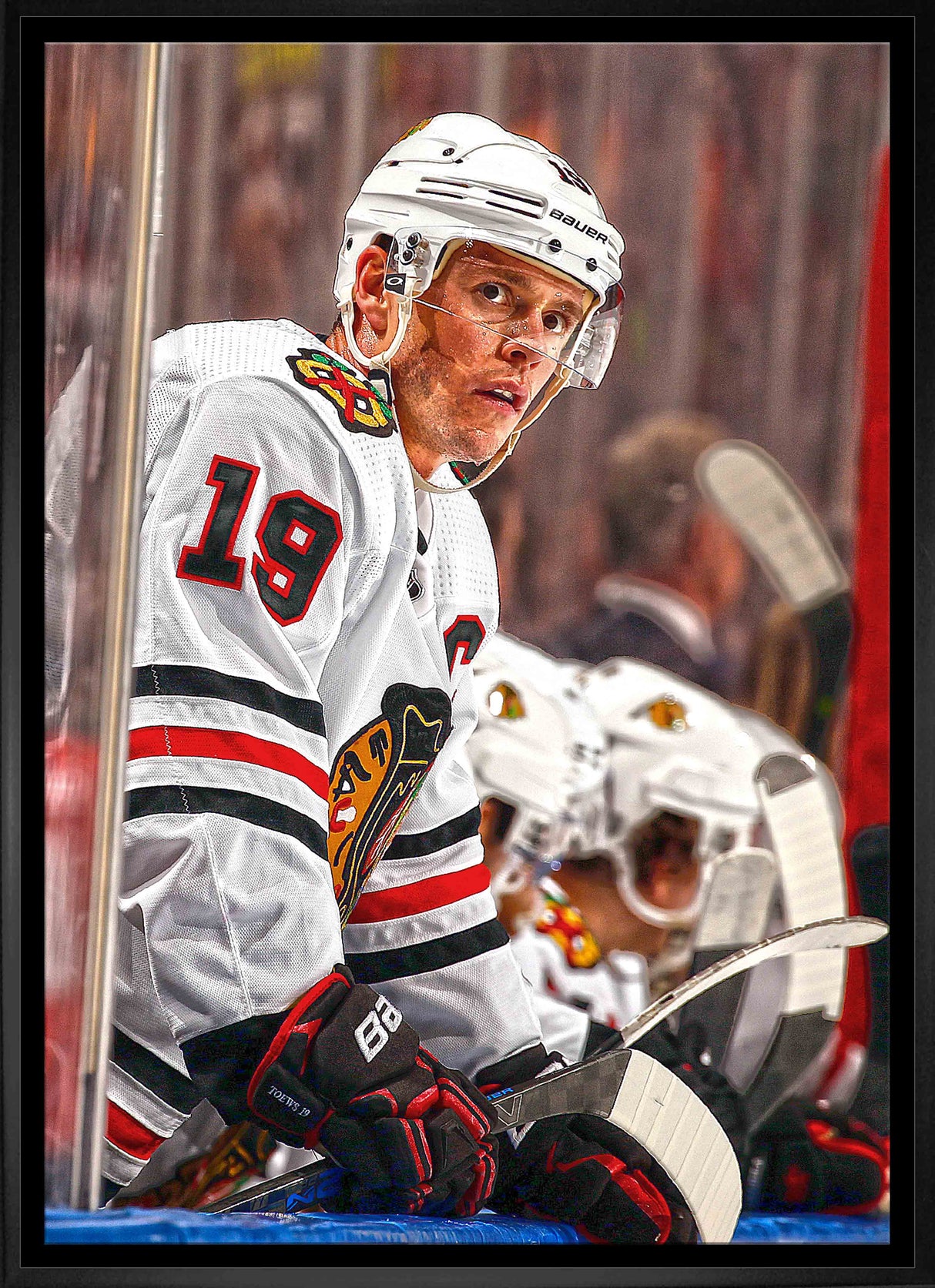 Jonathan Toews Chicago Blackhawks Framed  20x29 On Bench Canvas