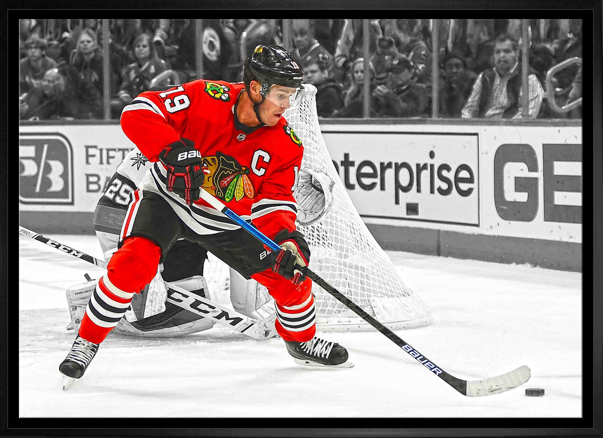 Jonathan Toews 20x29 Canvas Framed Blackhawks vs Golden Knights-H