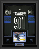 John Tavares Signed Framed 34x42 Toronto Maple Leafs Black Alternate Adidas Jersey - AUCTION