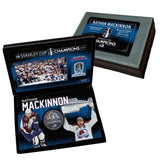 Nathan MacKinnon Signed Colorado Avalanche 2022 Stanley Cup Champions Hockey Puck in a Deluxe Case - AUCTION