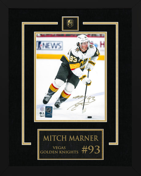 Mitch Marner Signed 8x10 Photo Framed Etched Mat Vegas Golden Knights Action-V - AUCTION