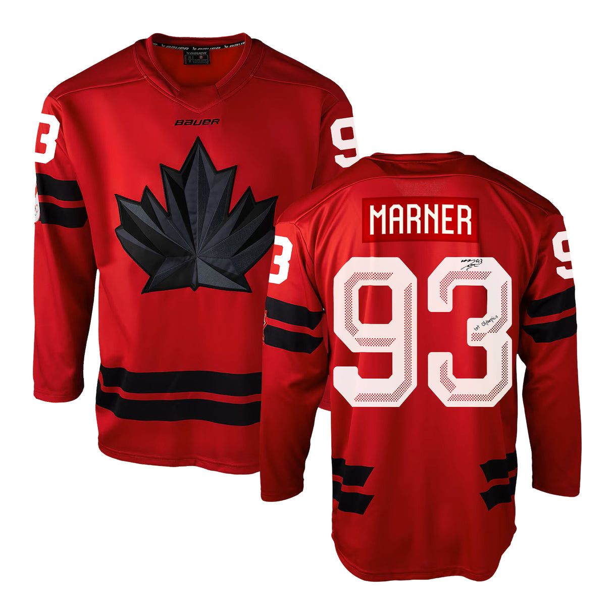 Mitch Marner Signed 2026 Hockey Canada Bauer Replica Jersey Insc "1st Olympics" (Limited Edition of 93) - AUCTION