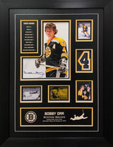 Bobby Orr Boston Bruins Signed Framed 10x13 Photo with Cards Black Mat - AUCTION