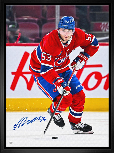 Noah Dobson Signed Framed Montreal Canadiens 20x29 Canvas Action-V - AUCTION