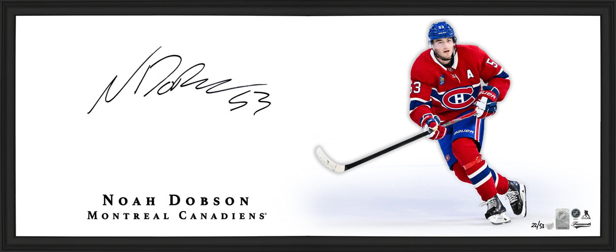 Noah Dobson Signed Framed Montreal Canadiens 18x44 Oversized Print Signature Series (Limited Edition of 53)
