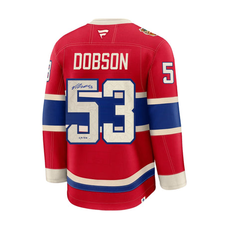 Noah Dobson signed Montreal Canadiens 2026 Heritage Classic jersey, illustrative mock-up