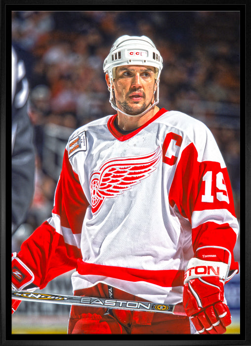 Steve Yzerman Detroit Red Wings Framed 20x29 The Stare Canvas
