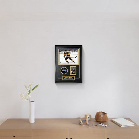 Sidney Crosby Pittsburgh Penguins Signed Framed 2005 NHL Entry Draft Puck and Player Collage