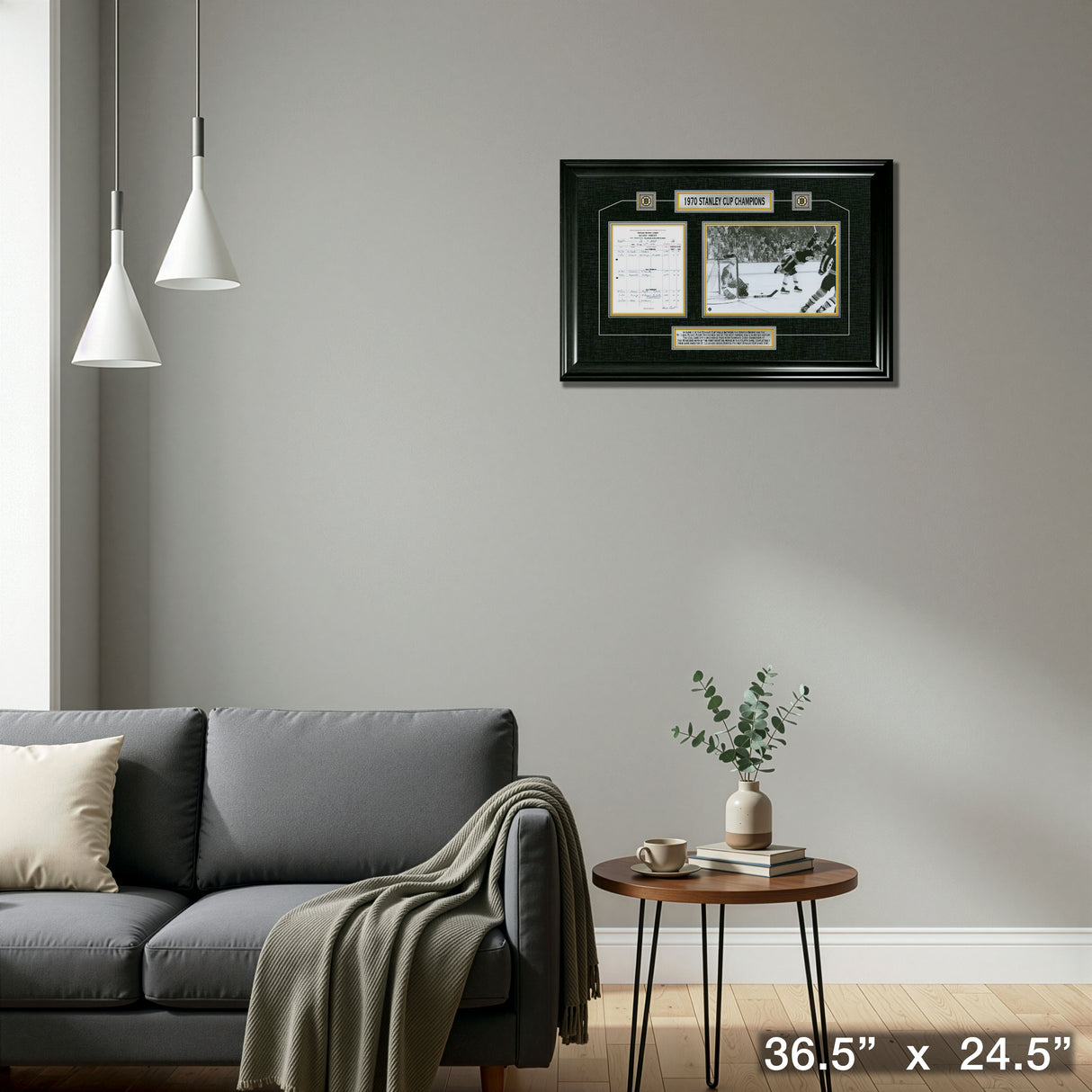 Bobby Orr Boston Bruins Framed 1970 Stanley Cup "The Goal" Scoresheet Collage – Detail – Frameworth