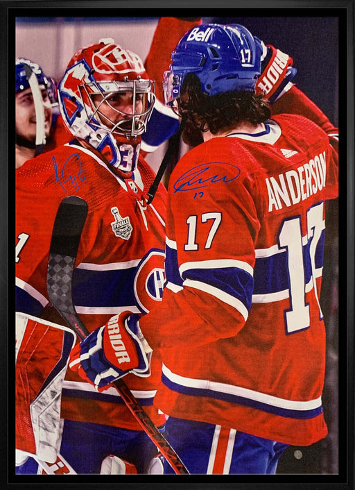 Carey Price and Josh Anderson Montreal Canadiens Dual-Signed Framed 20x29 Celebration Canvas - Frameworth Sports Canada 