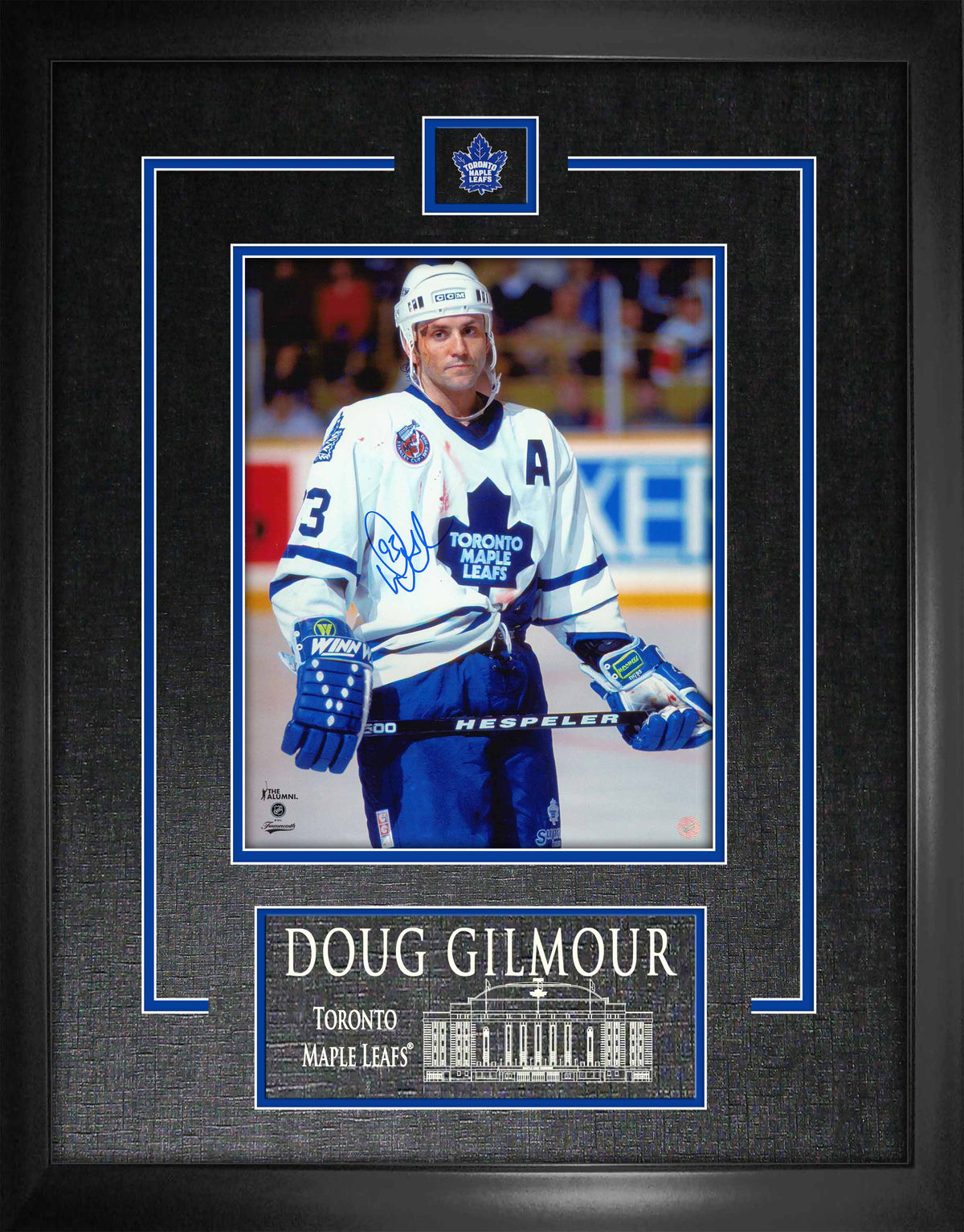 Doug Gilmour Toronto Maple Leafs Signed Framed 8x10 Bloody Warrior Photo - AUCTION