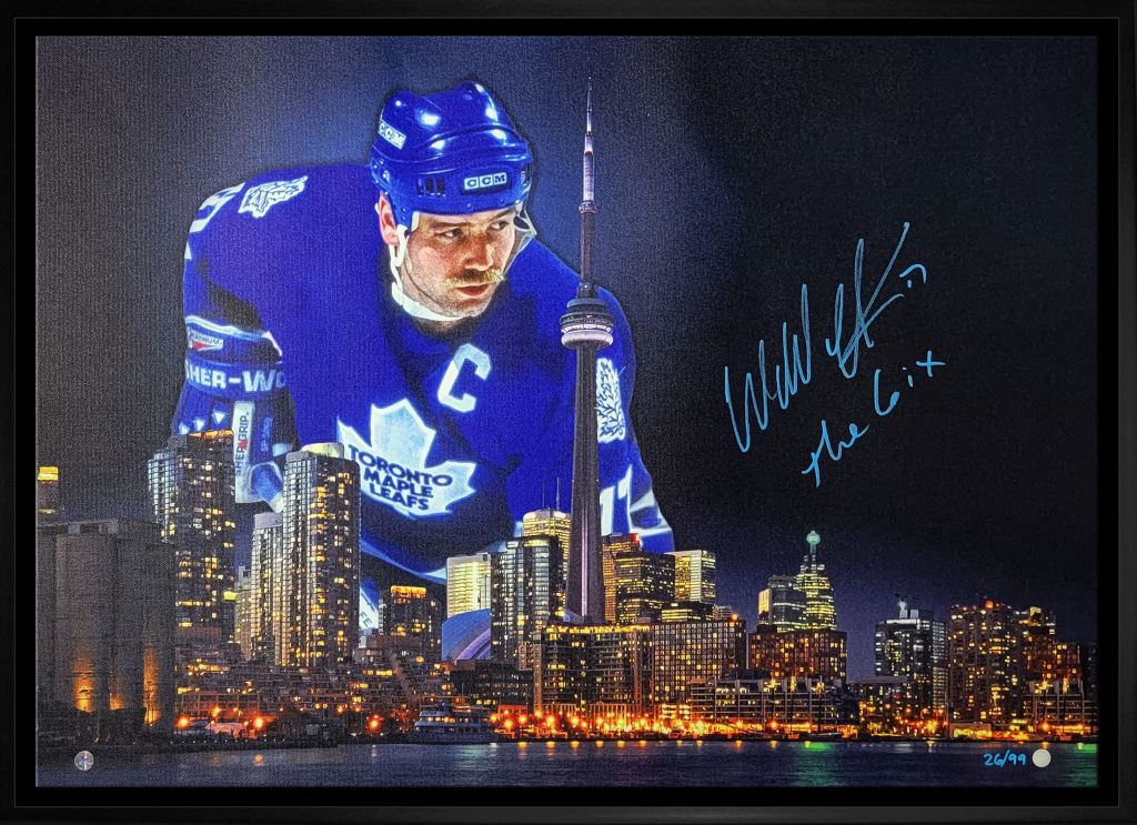 Wendel Clark Toronto Maple Leafs Signed Framed 20x29 Skyline Canvas LE/99 - AUCTION