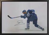 Mats Sundin Signed Framed 20x29 Toronto Maple Leafs Slapshot Canvas - AUCTION