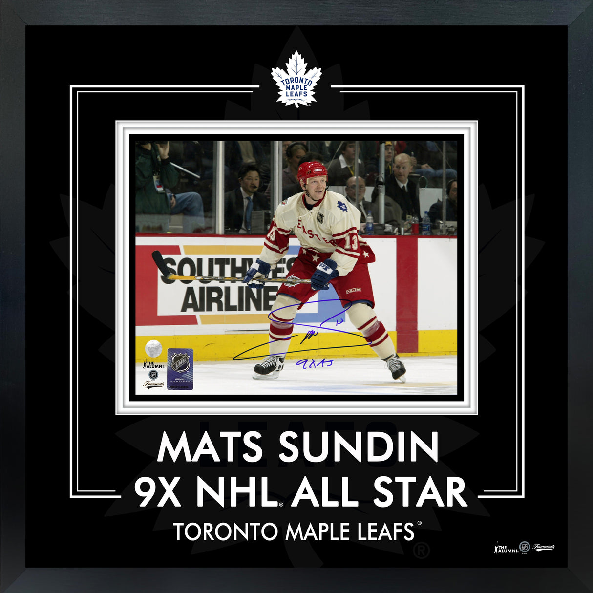 Mats Sundin Signed 8x10 Framed PhotoGlass NHL All Star Action with "9x AS" Inscription - AUCTION
