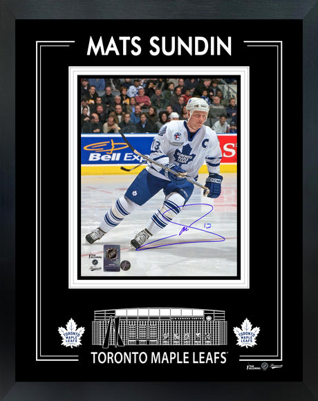 Mats Sundin Signed 8x10 Framed PhotoGlass Toronto Maple Leafs Action-V - AUCTION