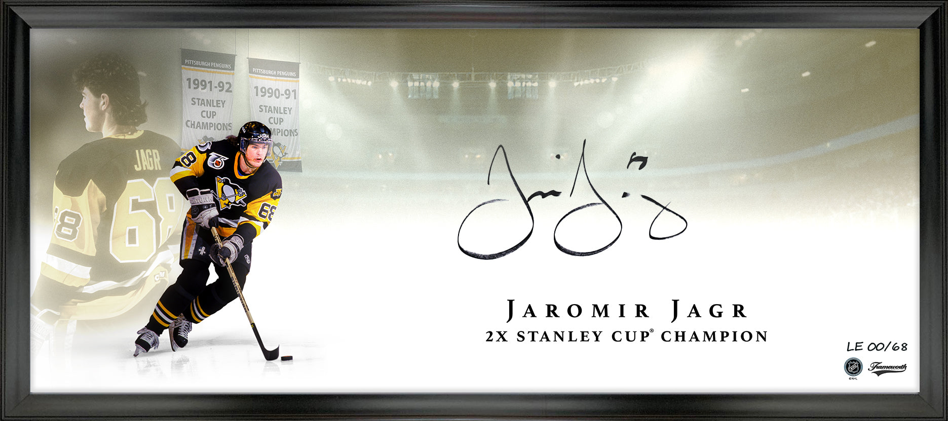 Jaromir Jagr Signed Framed 18x44 Print Oversized Autograph 