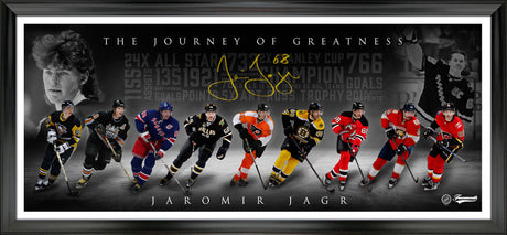 Jaromir Jagr Signed Framed 18x44 Print "The Journey of Greatness" (Limited Edition of 68) - AUCTION