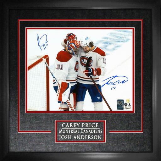 Carey Price and Josh Anderson Montreal Canadiens Dual-Signed Framed 11x14 Celebration Photo - Frameworth Sports Canada 