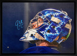 Jack Campbell Toronto Maple Leafs Signed Framed 20x29 Mask Close-Up Canvas