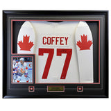 Paul Coffey Signed Framed Canada Cup 87 Replica White Jersey