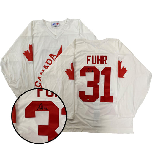 Grant Fuhr Signed Team Canada 1984 Canada Cup White Replica Jersey - Frameworth Sports Canada 