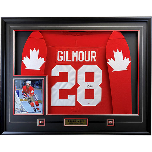 Doug Gilmour Signed Framed Canada Cup 87 Replica Red Jersey - Frameworth Sports Canada 