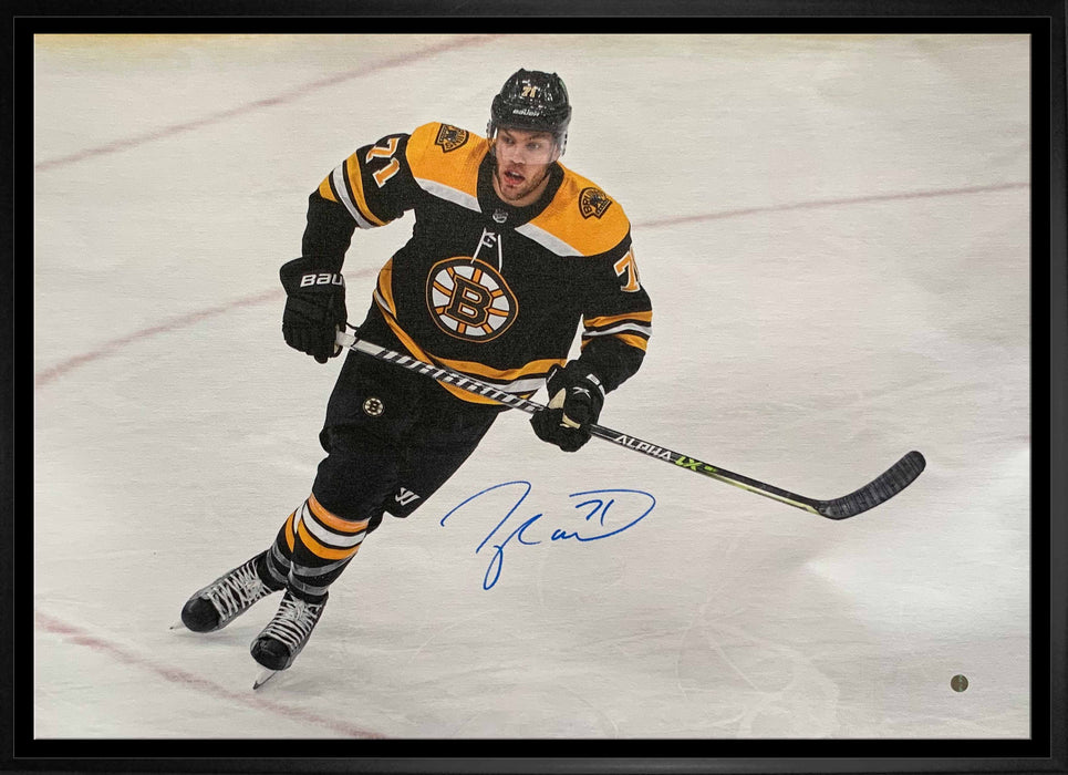 Taylor Hall Boston Bruins Signed Framed 20x29 Skating Canvas