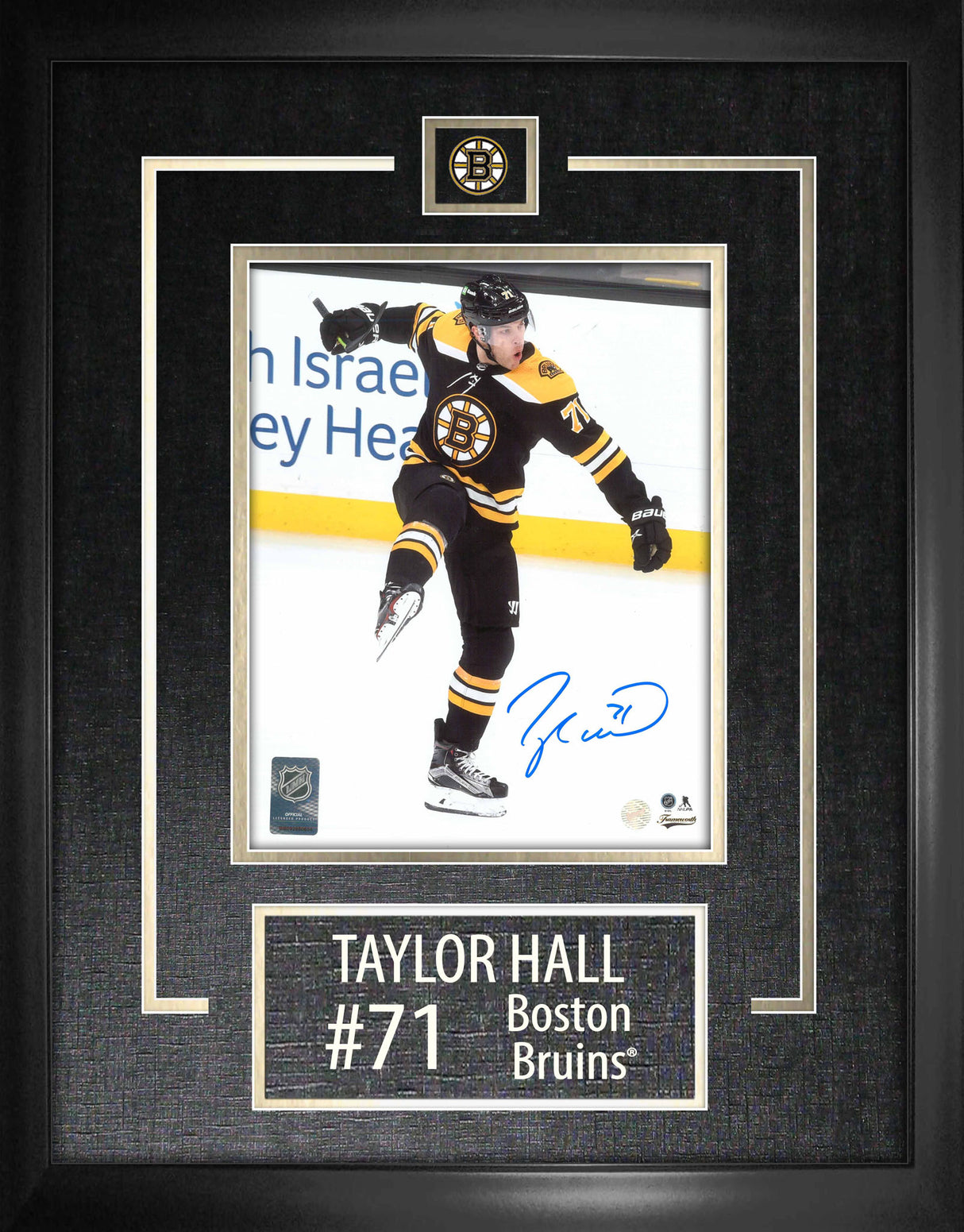 Taylor Hall Boston Bruins Signed Framed 8x10 Goal Celebration Photo