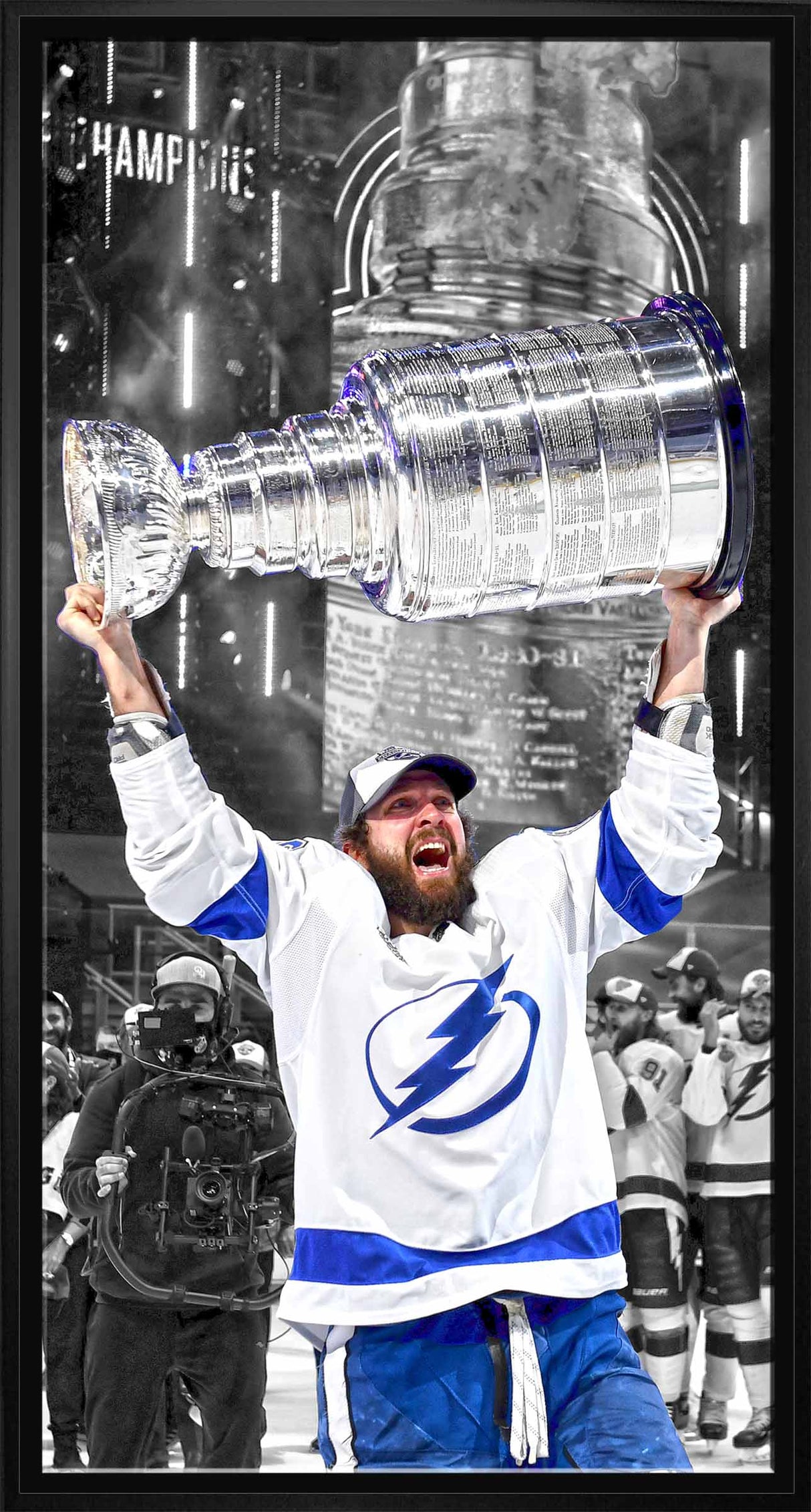 Nikita Kucherov Tampa Bay Lightning Framed 14x28 Raising Stanley Cup Canvas