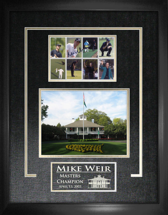 Mike Weir Signed Replica Stamps Etched Mat Masters with Collage