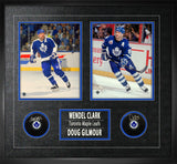 Doug Gilmour and Wendel Clark Dual-Signed Framed Toronto Maple Leafs Puck