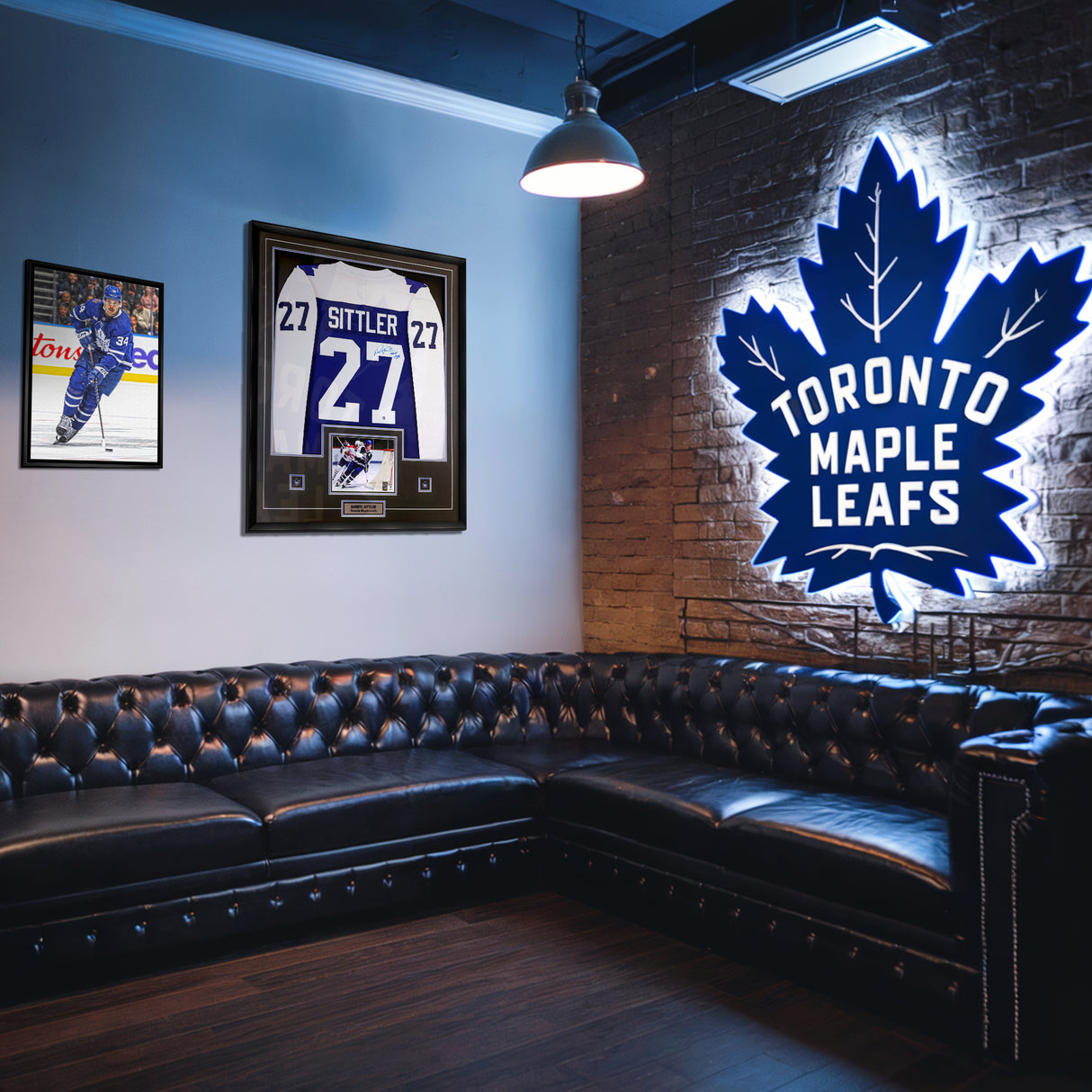 Darryl Sittler Signed Framed Jersey Maple Leafs Replica Fanatics Blue Inscr "HHOF 1989" - AUCTION