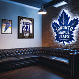 Darryl Sittler Signed Framed Jersey Maple Leafs Replica Fanatics Blue Inscr "HHOF 1989" - AUCTION