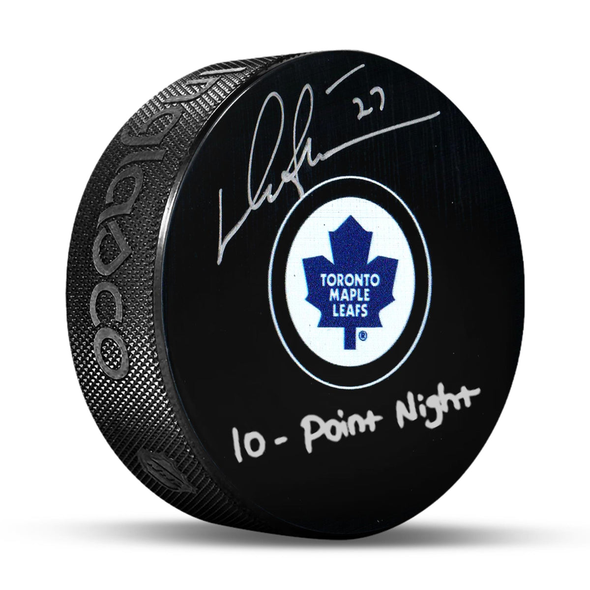 Darryl Sittler Signed Toronto Maple Leafs Puck Insc "10 Point Night" - AUCTION