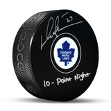 Darryl Sittler Signed Toronto Maple Leafs Puck Insc "10 Point Night" - AUCTION