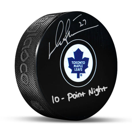 Darryl Sittler Signed Toronto Maple Leafs Puck Insc "10 Point Night" - AUCTION