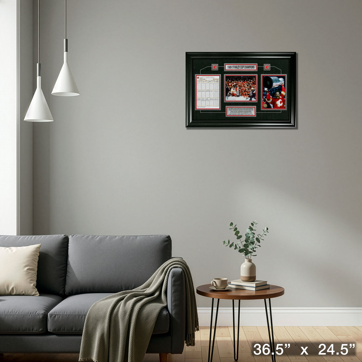 Calgary Flames Framed 1989 Stanley Cup Champions Scoresheet Collage – Detail – Frameworth