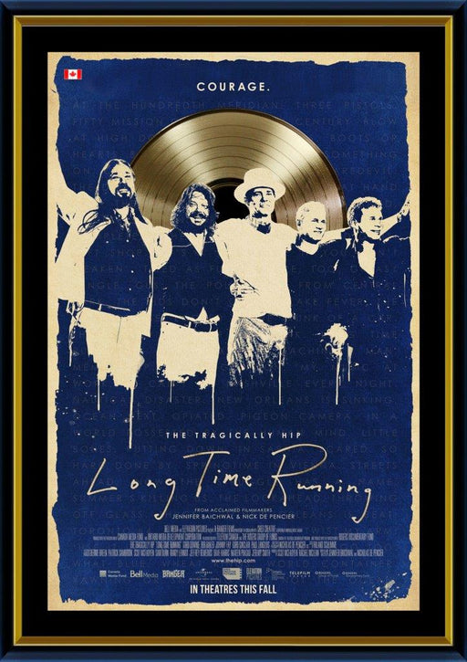 The Tragically Hip Framed Long Time Running Print with Gold LP - Frameworth Sports Canada 