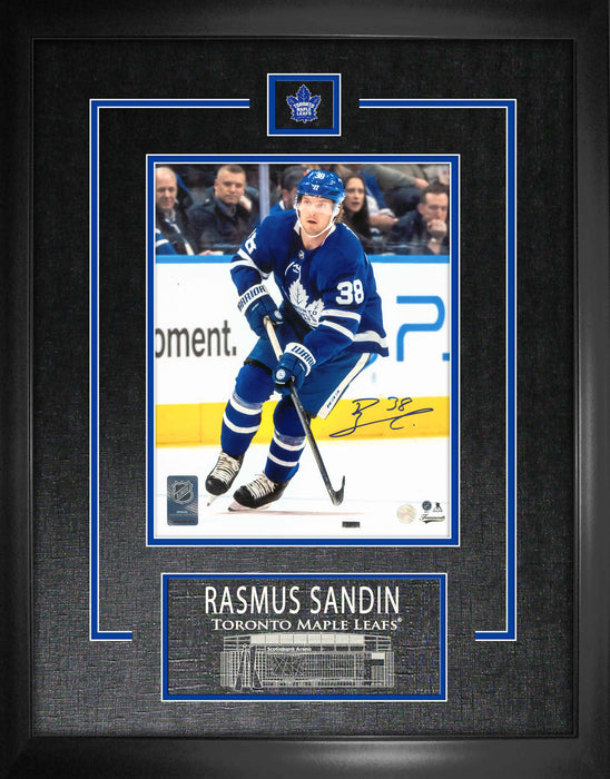 Rasmus Sandin Toronto Maple Leafs Signed Framed 8x10 Skating Photo