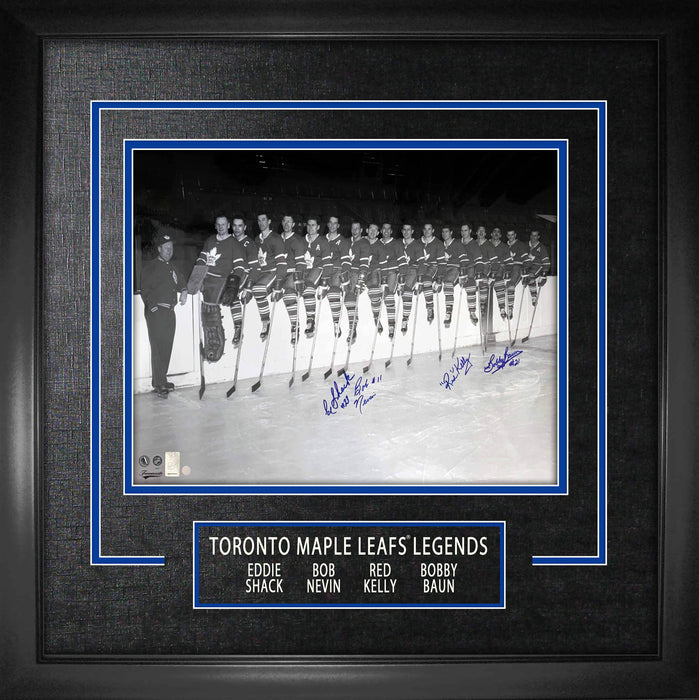 Toronto Maple Leafs Multi-Signed Framed 18x24 On the Boards Shack, Kelly,Nevin,Baun Photo