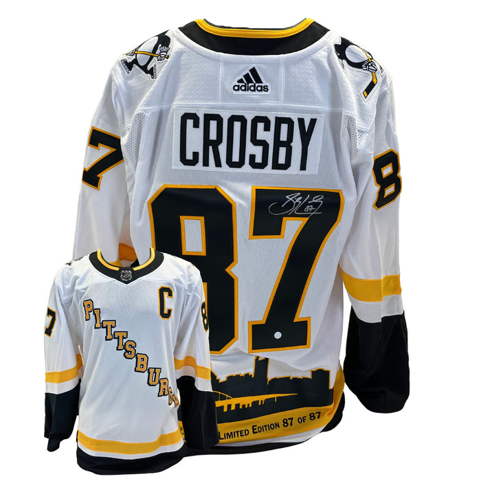 Sidney Crosby Signed Pittsburgh Penguins White 2021 Adidas Authentic Skyline Jersey (Limited Edition of 87)